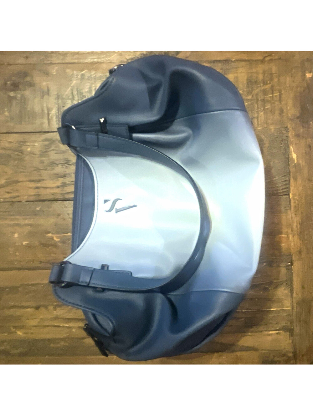 Simply Vera Vera Wang Buena Satchel Bag Blue Grey Ombre Handbag Purse VGUC